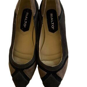 Rialto Women's Adora Pointed-toe Brown/black size 5.5 flats shoes